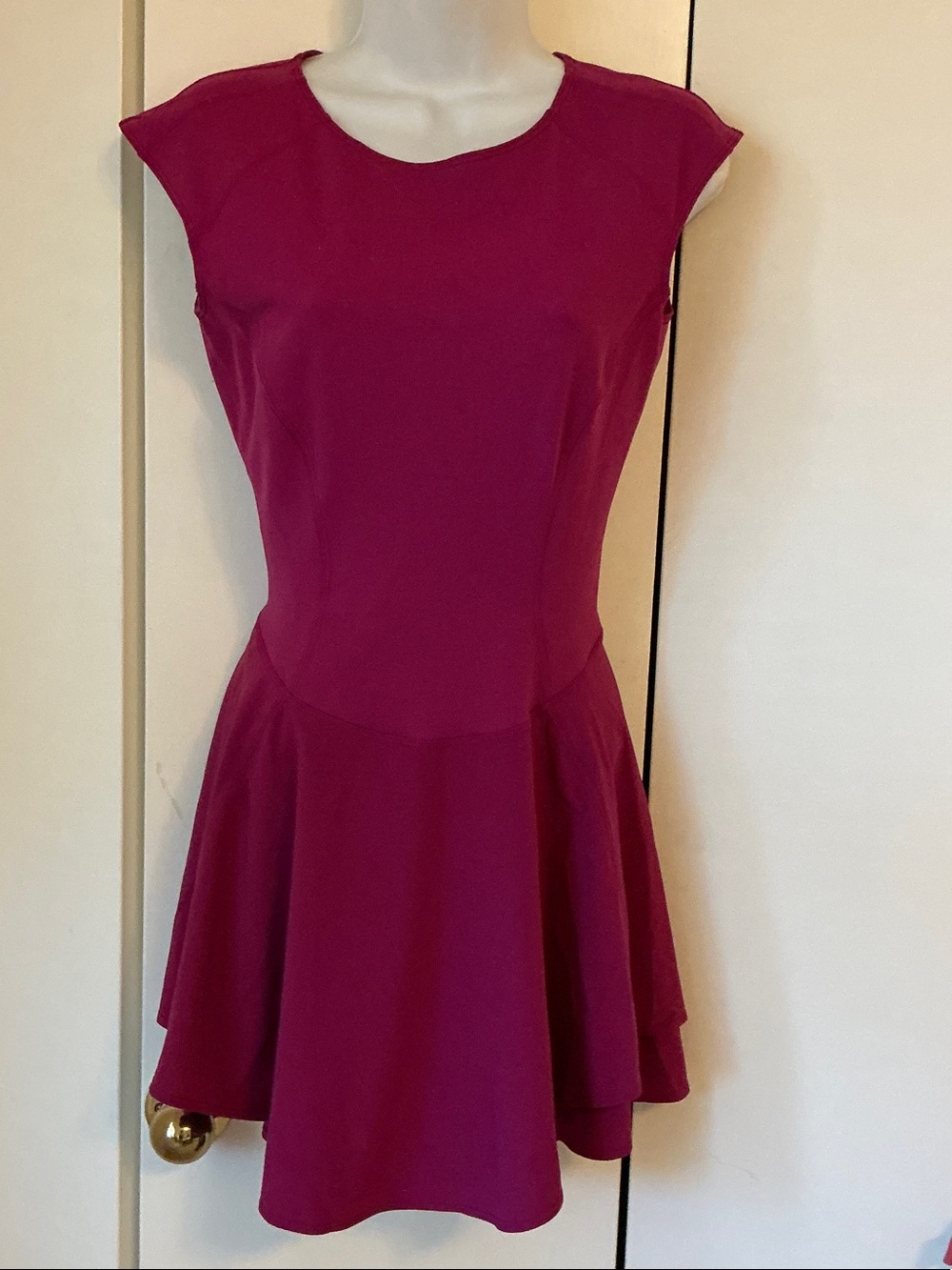 lululemon Magenta Cap-Sleeve Fit & Flare Mini Dress Sz 4